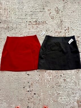 Old Navy Red and Black Mini Skirt Set XS petite